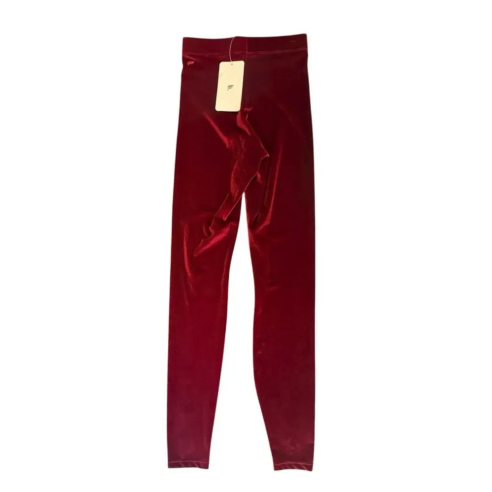NWT Fabletics Emma Velour Leggings Cherry Burst Red Size XS Tall NEW $65.95 - Picture 4 of 16